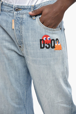 PAC-MAN Jeans 642 mit geradem Bein und Patches 20cm