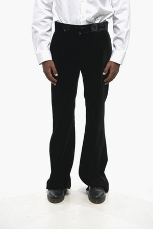 Pantaloni BOB in Velour a Gamba Dritta