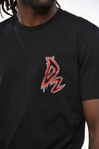 T-Shirt mit Rundhalsausschnitt D2 DEVILS mit Aufdruck