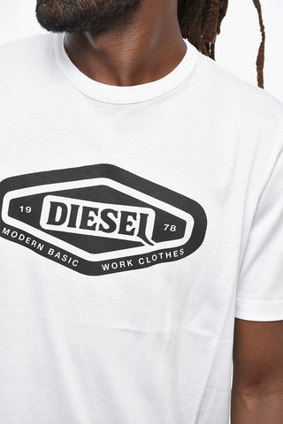 Solid Crew-Neck T-Shirt T-JUST 250116 OFF with Printed Logo
