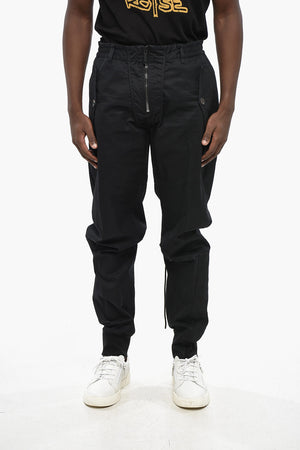 Pants Solid-Color DAN ARMY with Elastic Waist