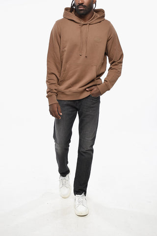Brushed Cotton Hoodie with Raised Print