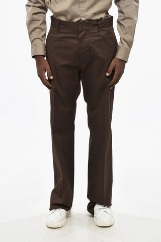 Cotton Stretch Trousers with Contrast Logo