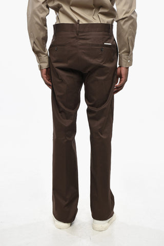 Cotton Stretch Trousers with Contrast Logo