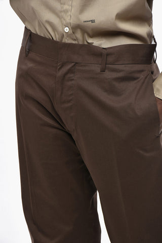 Cotton Stretch Trousers with Contrast Logo