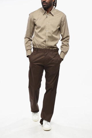 Cotton Stretch Trousers with Contrast Logo