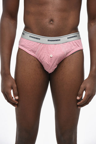 Stretch Cotton Briefs with Button