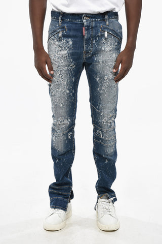 Biker-Jeans HONDA COOL GUY mit Distressed-Effekt und Knöchelspalt 17cm