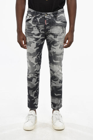 Stretch-Denim-Jeans SKATER mit Camouflage-Muster 15cm