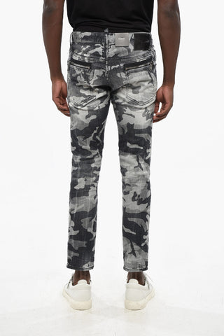 Stretch-Denim-Jeans SKATER mit Camouflage-Muster 15cm