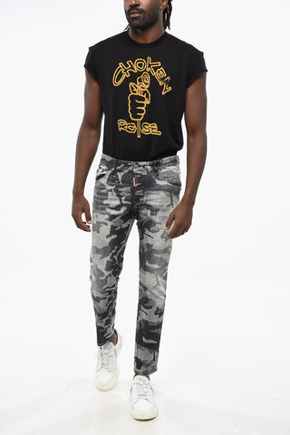 Stretch-Denim-Jeans SKATER mit Camouflage-Muster 15cm