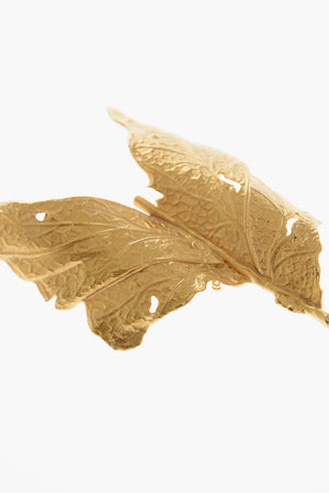 Leaf-Shaped Brooch with Gold Effect