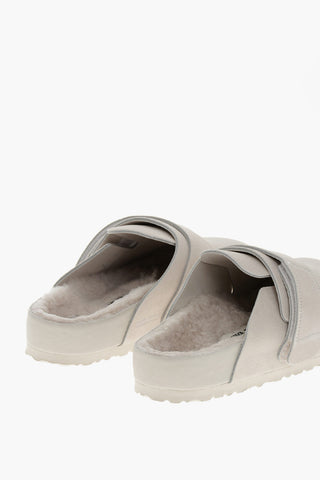 TEKLA Mules in Suede con Chiusura in Velcro