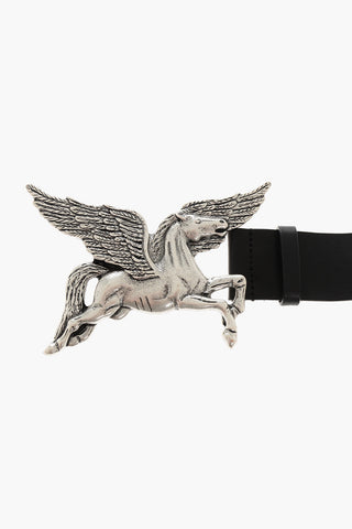 Studded Leather Belt HORSE with Maxi Buckle 45mm
