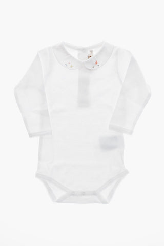 Baumwoll-Body CYGNE mit besticktem Kragen