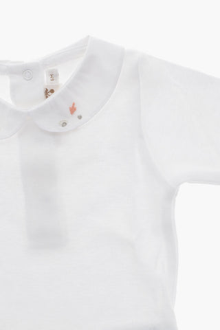 Baumwoll-Body CYGNE mit besticktem Kragen