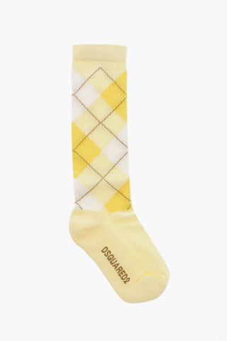 Calzini a Costine con Motivo Argyle