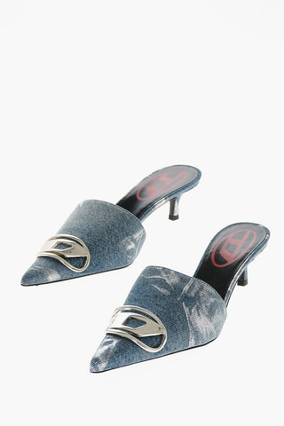 Mules in Denim VENUS con Logo Frontale 5cm