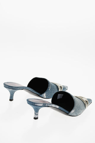 Mules in Denim VENUS con Logo Frontale 5cm