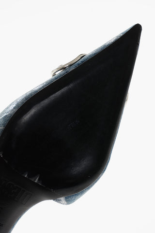 Mules in Denim VENUS con Logo Frontale 5cm