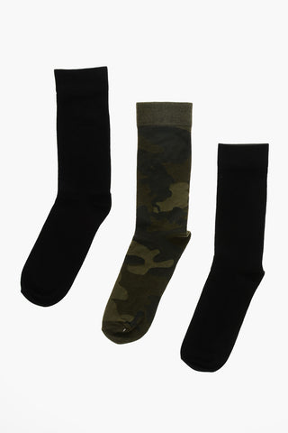 Set 3 Paia di Calzini SKM-RAYTHREEPACK-R In Cotone e Nylon con Monogram