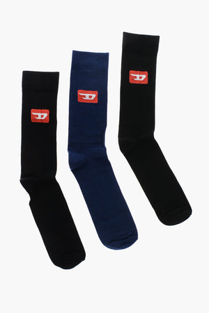 Set mit 3 Paar Socken SKM-RAYTHREEPACK-R aus Baumwolle und Nylon mit Monogramm