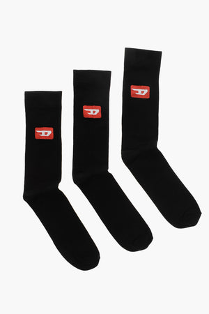 Set mit 3 Paar Socken SKM-RAYTHREEPACK-R aus Baumwolle und Nylon mit Monogramm