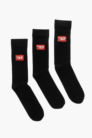 Set mit 3 Paar Socken SKM-RAYTHREEPACK-R aus Baumwolle und Nylon mit Monogramm