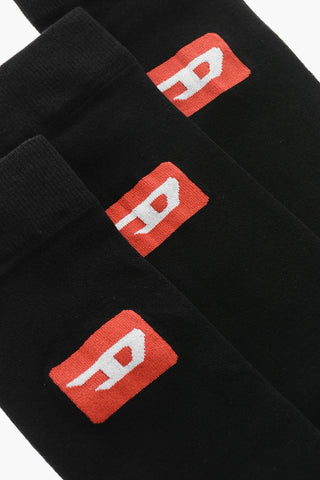 Set mit 3 Paar Socken SKM-RAYTHREEPACK-R aus Baumwolle und Nylon mit Monogramm
