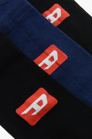 Set 3 Paia di Calzini SKM-RAYTHREEPACK-R In Cotone e Nylon con Monogram