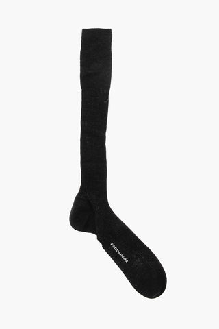 Rippensocken mit Argyle‑Motiv, verziert mit Strass