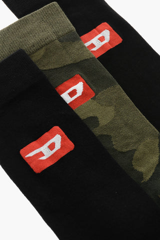 Set 3 Paia di Calzini SKM-RAYTHREEPACK-R In Cotone e Nylon con Monogram