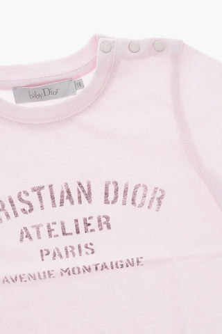 Solid Color Crew-neck T-Shirt with Printed Logo
