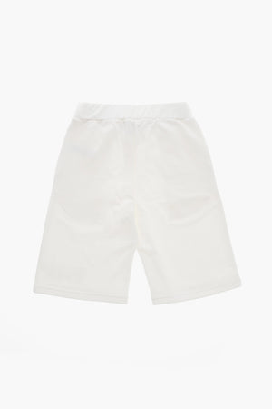 Solid Brushed Cotton Shorts with Contrast Details