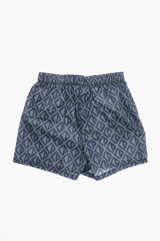 Nylon Swim Shorts with All-Over Monogram