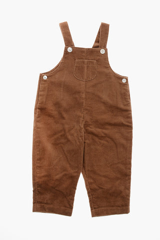 Jumpsuit in Velour a Coste con Mini Tasca a Toppa