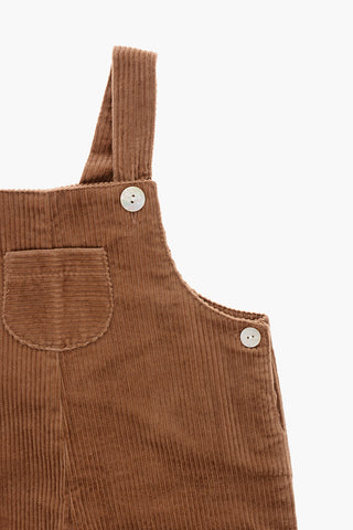 Jumpsuit in Velour a Coste con Mini Tasca a Toppa