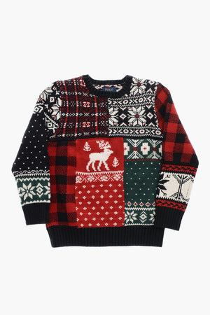 Wool-Blend Crewneck Sweater with Fair-Isle Pattern