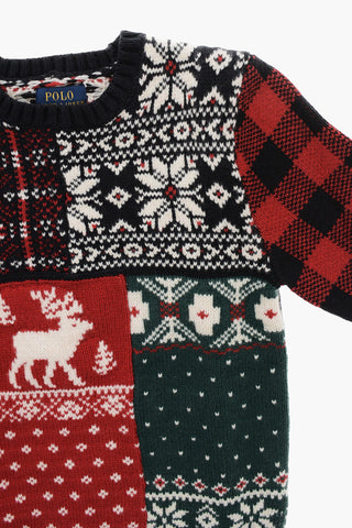 Wool-Blend Crewneck Sweater with Fair-Isle Pattern