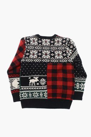 Wool-Blend Crewneck Sweater with Fair-Isle Pattern