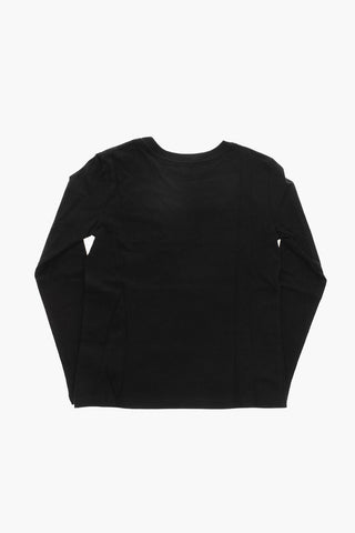 Long Sleeve Crew-neck T-shirt with Embossed Maxi Logo