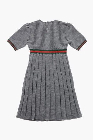 Vestito in Lana a Coste a Maniche Corte