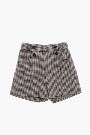 Wool-Blend Shorts with Houndstooth Pattern