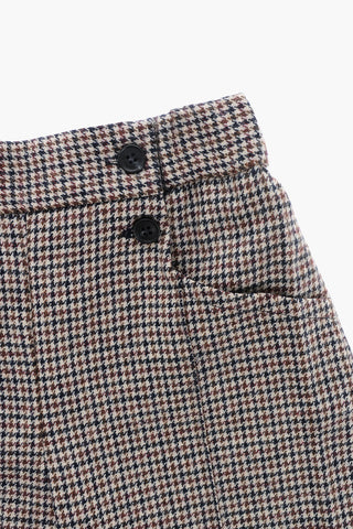 Wool-Blend Shorts with Houndstooth Pattern