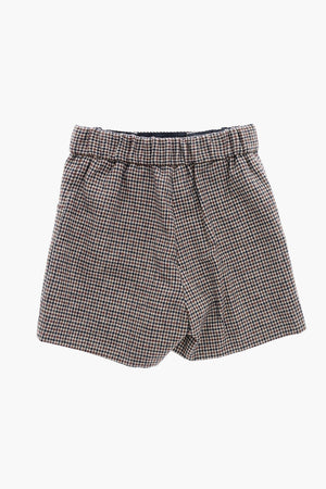 Wool-Blend Shorts with Houndstooth Pattern