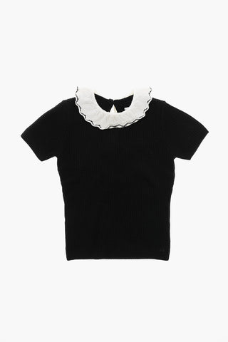 Ribbed Wool Sweater GENIE with Collar