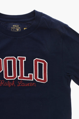 Long Sleeved Crew-neck T-Shit with Embossed Logo