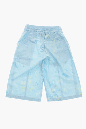 Elastic-Waist Shorts with All-Over Logo