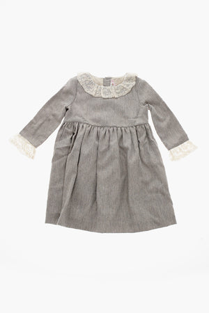 Wool-Blend Shirtdress FLAVIE with Macramé Lace Details