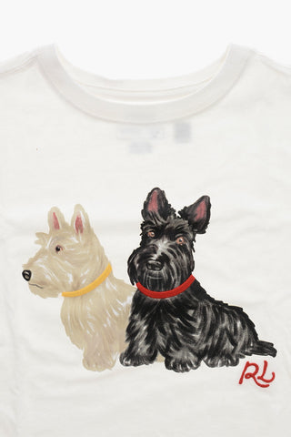 Bedrucktes Langarm-Rundhals-T-Shirt